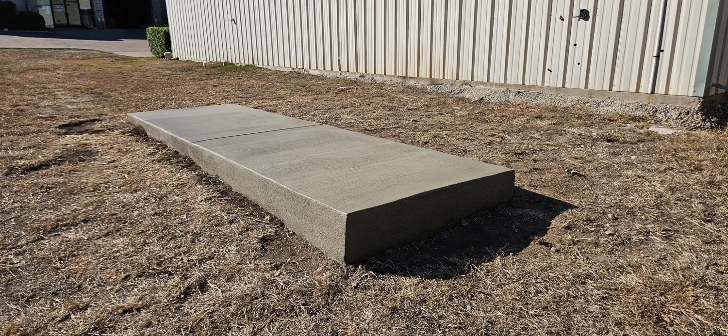 A purpose-built equipment pad by Lucky&rsquo;s Concrete in Leander